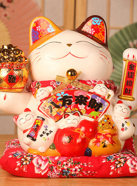 发财猫摇手招财猫摆件电动发财猫大号店铺收银台家居开业礼品自动