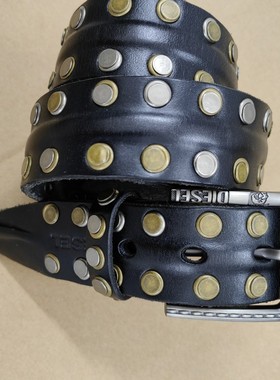 真牛皮DlE腰带，铆钉明星同款，我标的是全长