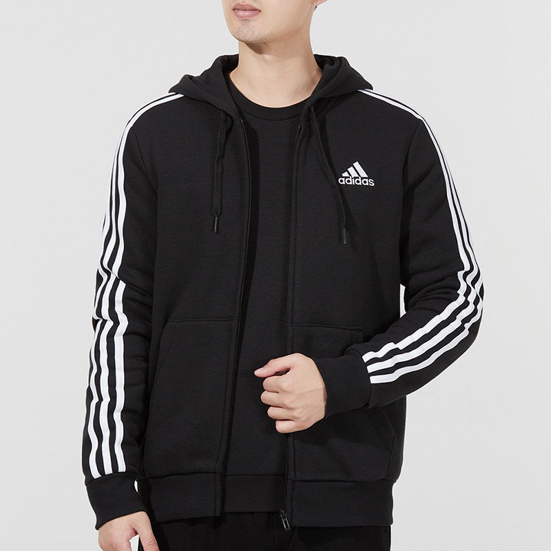 adidas阿迪达斯夹克男装2022春季新款运动宽松连帽休闲外套gk9051