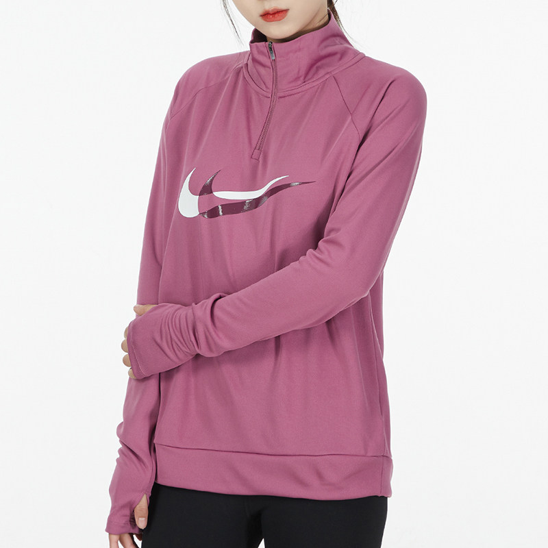 nike耐克长袖女2022新款半开拉链运动服跑步训练套头衫dd6842-507