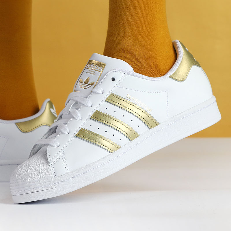 阿迪达斯三叶草女鞋新款superstar金色贝壳头休闲鞋板鞋潮fx7483