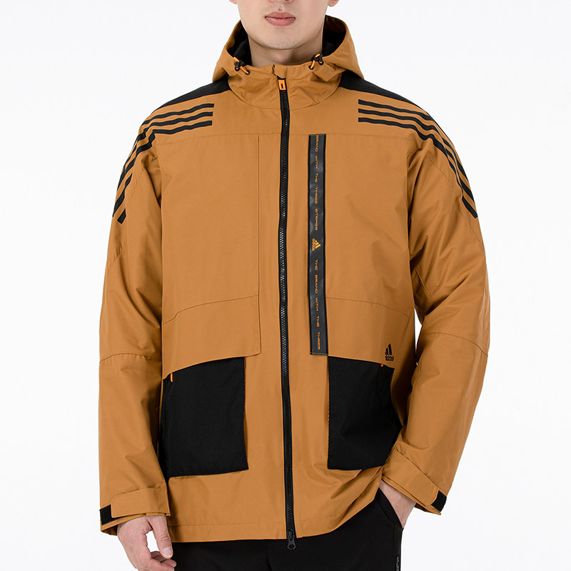 阿迪达斯夹克男装2022春季新款运动服连帽防风衣休闲外套he7403