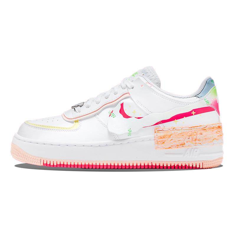 耐克女鞋air shadow af1马卡龙空军一号双勾小白鞋板鞋dv1364-111
