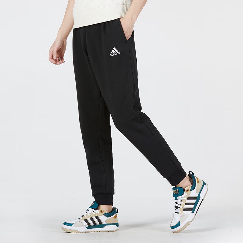 Adidas阿迪达斯男裤新款运动裤休闲加绒保暖收口小脚长裤男HL6876-封面