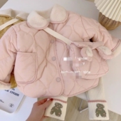 加厚保暖外套 儿童加绒棉衣洋气女宝宝甜美冬装 女童棉服冬季 新款