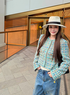 tingtings3/2PM20点【南国孔雀】重工金丝编织小香风外套女春上衣