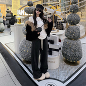 慵懒抓绒休闲裤 女冬季 加厚保暖宽松阔腿裤 tingtings 软糯运动裤 子