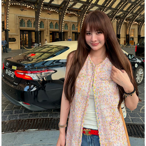 编织小香风马甲外套女气质背心