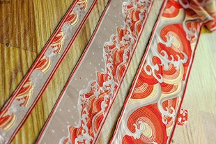闭店清仓沧海红款 高密精致加厚提花织带花边汉服古装窗帘diy配饰