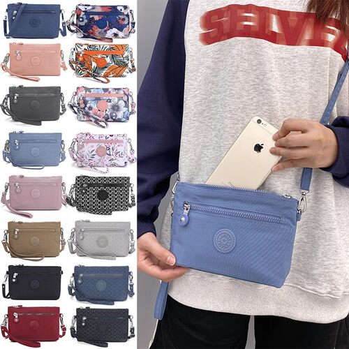 防水斜挎小包轻便尼龙布小方包百搭多卡位零钱包收纳手拿包手机包