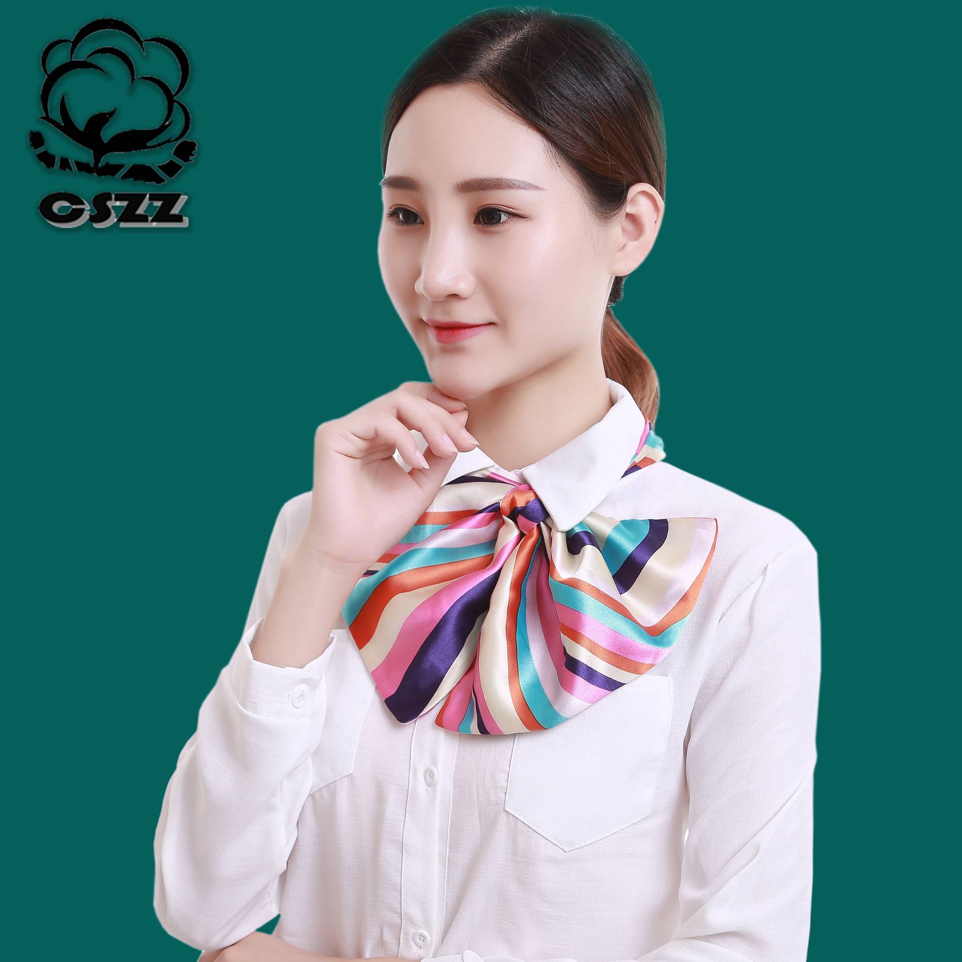 百变丝巾女职业正装空姐领结