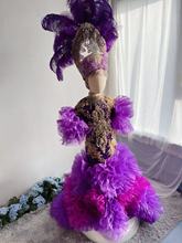 出租出售女童新款紫色高定修身鱼尾裙模特走秀红毯礼服裙公主裙