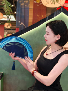 杭州王星记扇子忆江南系列女式绢扇中国风折扇礼品亚运同款送老外