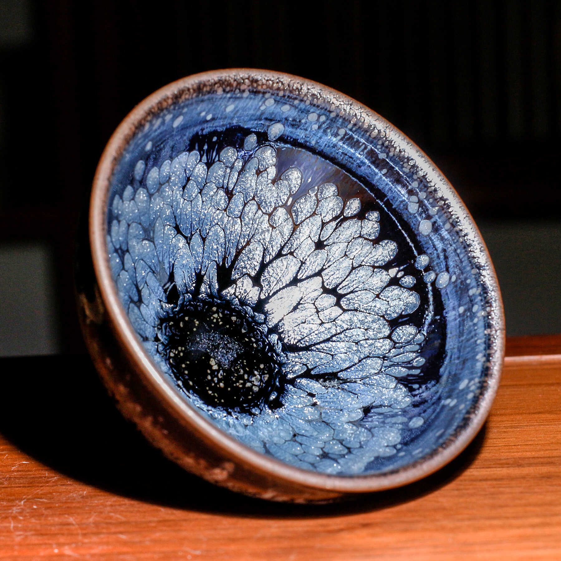 林建锋建盏茶杯主人杯纯手工黑牡丹釉铁胎品茗杯功夫茶具单个陶瓷