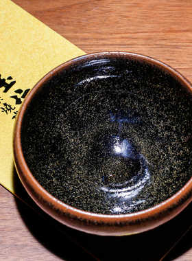 古法龙窑柴烧建盏纯手工传统原矿釉黑釉茶沫钵型主人杯茶杯