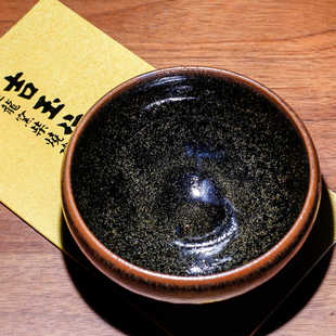 古法龙窑柴烧建盏纯手工传统原矿釉黑釉茶沫钵型主人杯茶杯
