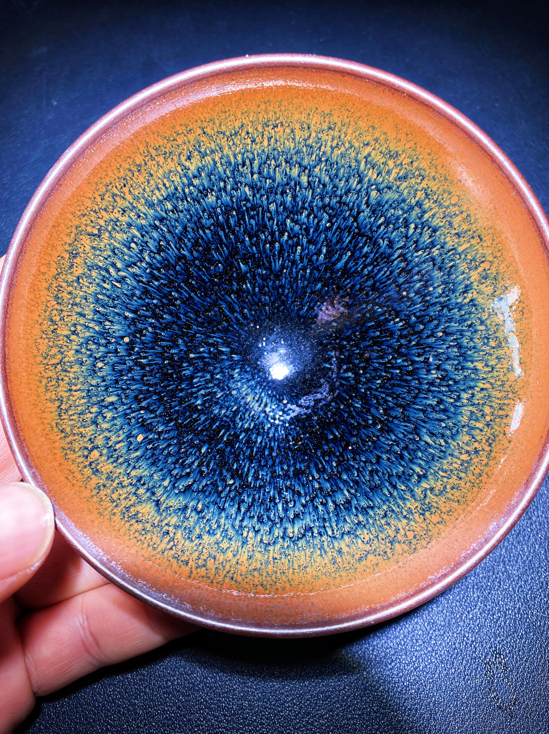 百花建盏龙窑柴烧茶盏主人杯鸡母花金兔豪油滴建阳铁胎原矿釉