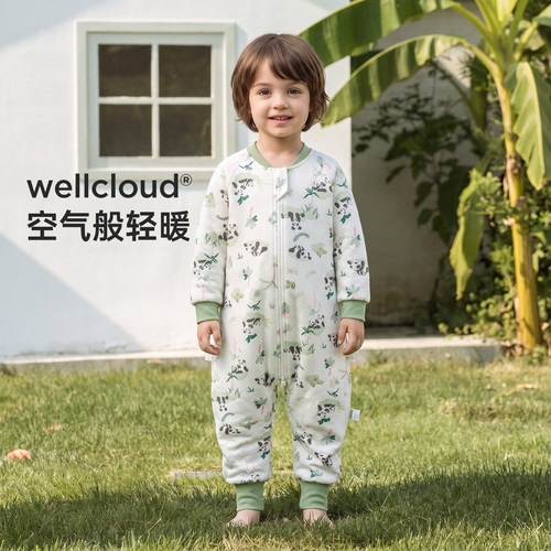 【清仓】威尔贝鲁婴儿睡袋春秋款宝宝分腿睡袋纯棉儿童空气层睡袋