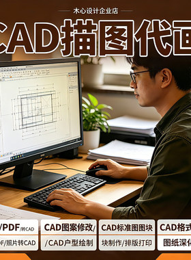 CAD 描图代画,手稿 /PDF/图片转 CAD， 图案修改，图纸深化优化