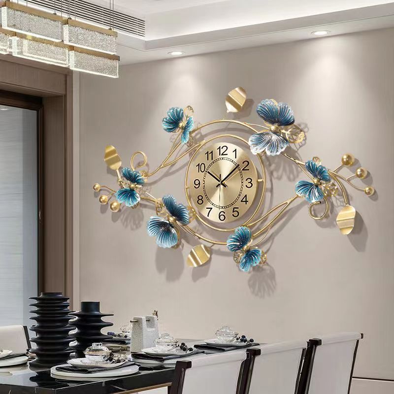 网红挂钟餐桌挂式卧室墙上客厅挂钟时尚高档轻奢时钟挂墙家用餐厅