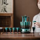家用白酒分酒器烫酒温酒壶白陶瓷酒具套件 仿宋执壶黄酒温酒器老式