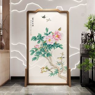 屏风隔断客厅卧室遮挡家用现代简约进门玄关实木禅意移动座屏 中式