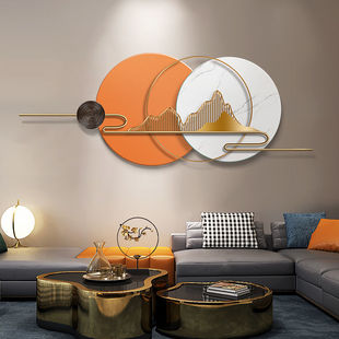 新中式客厅墙面装饰挂件壁挂山影壁饰新房沙发背景墙床头装饰画3d