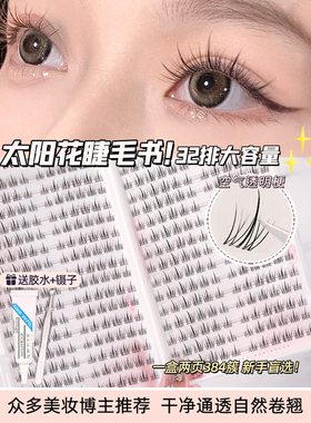 雪里里小恶魔睫毛书懒人太阳花三部曲假睫毛女自然仿真单簇眼睫毛