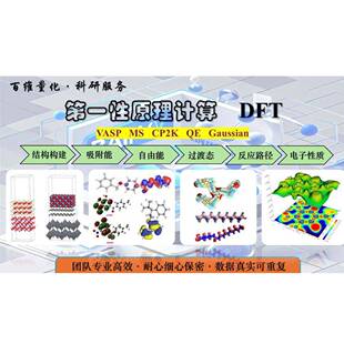 DFT计算 MS VASP 高斯 lammps cp2k 模拟计算 吸附能结合能代算