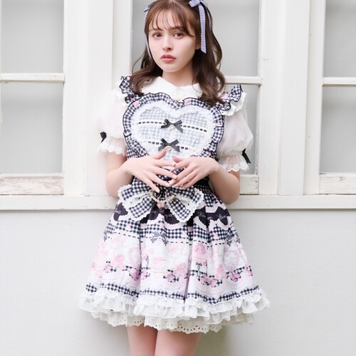 lizlisa甜蜜格子茶会连衣裙套装
