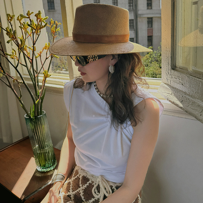 不对称v领扭结纯棉短袖t恤