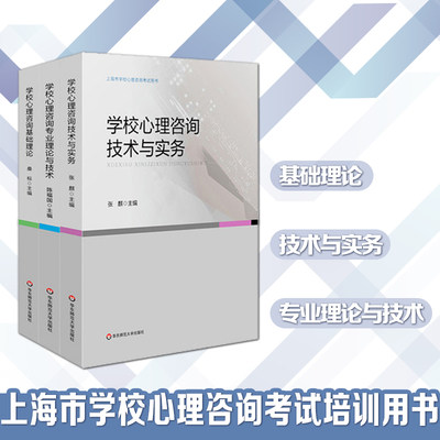 上海市学校心理咨询考试培训用书 全3册 学校心理咨询基础理论+技术与实务+专业理论与技术 正版 华东师范大学出版社