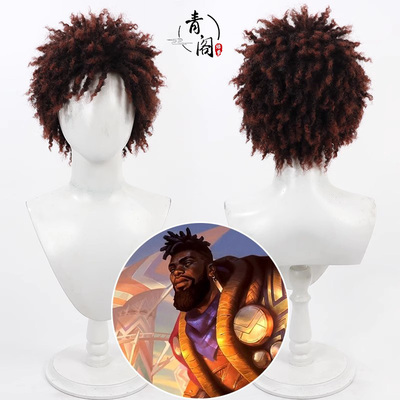 【青阁】英雄 奎桑提cos假发老黑 联盟 脏辫款亚索扭辫子打毛顶