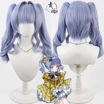 【青阁】虚拟主播Kuromu 夜乃cos假发VSPO仿真头皮 双马尾