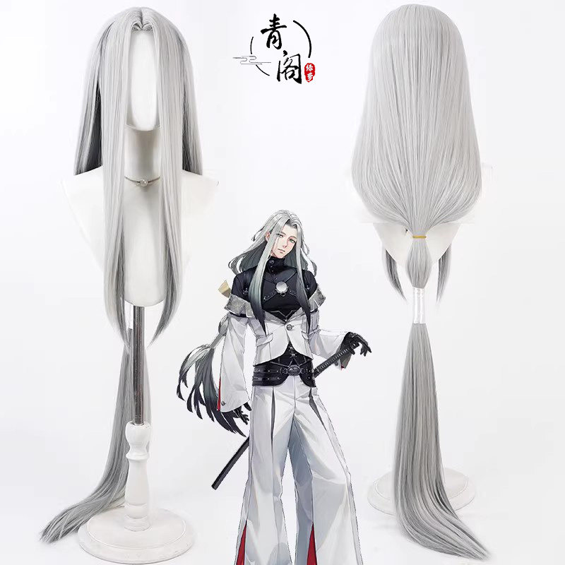 【青阁】刀剑乱舞 姬鹤一文字cos假发 仿真头皮 内外双色 150cm