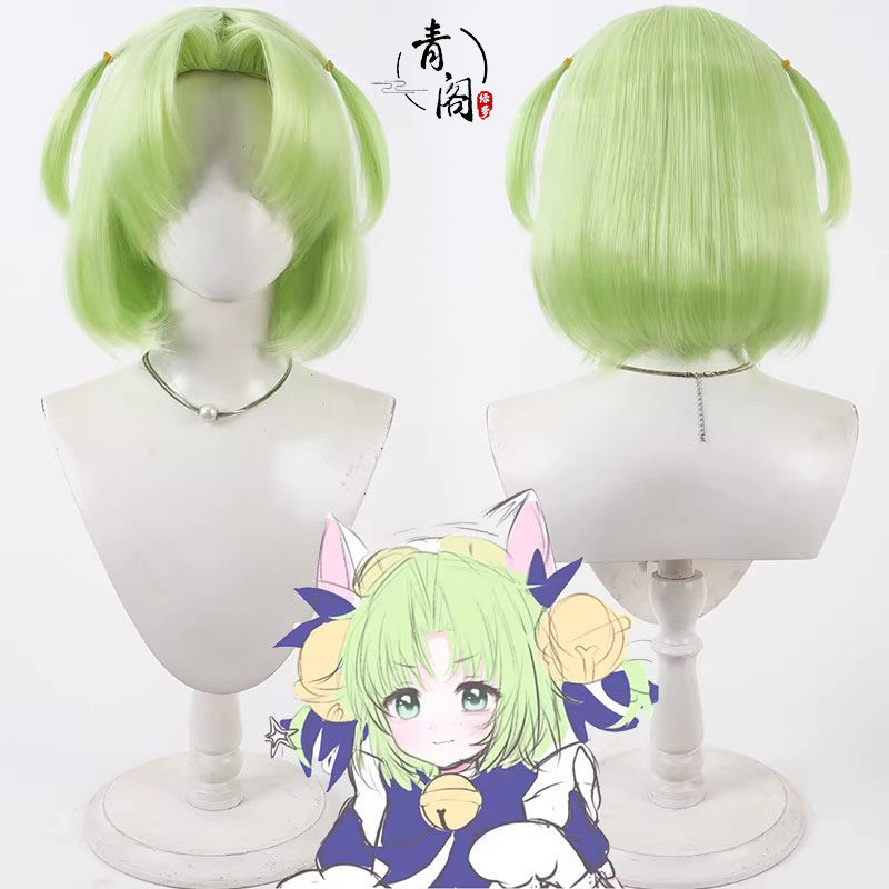 【青阁】铃铛猫娘cos假发Di Gi Charat偶像猫铃铛青色