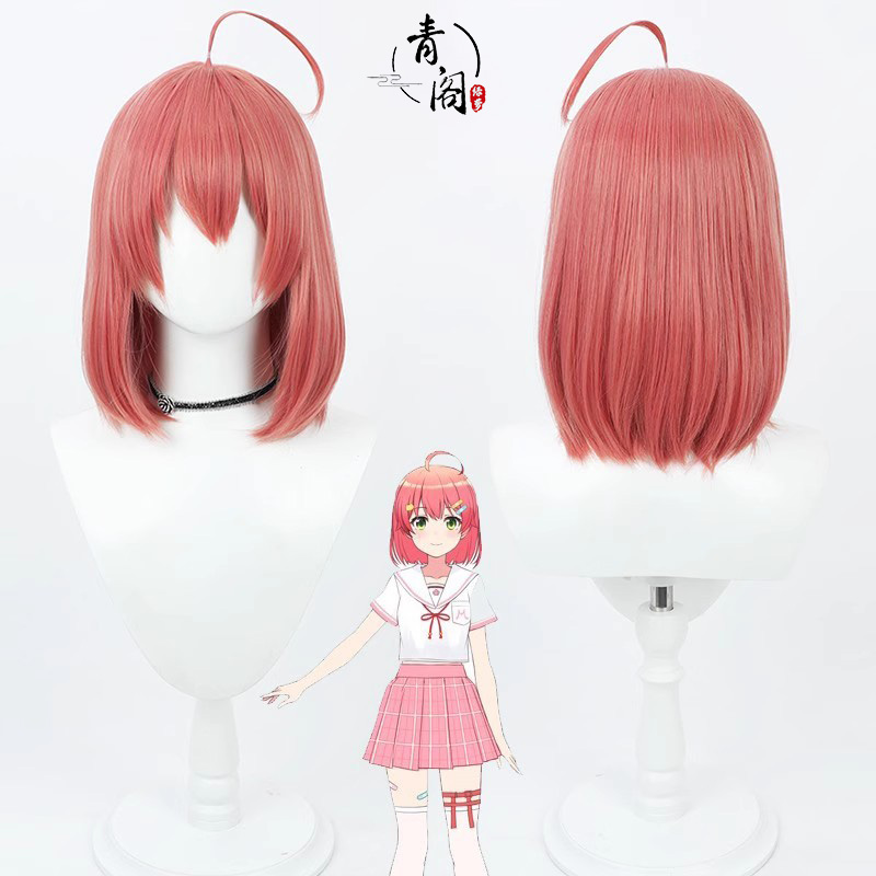 【青阁】hololive虚拟vtuber播主 短发樱巫女cos假发 短款现货
