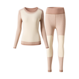 桑蚕丝貂绒保暖内衣女士冬季加绒加厚德绒自发热防寒秋衣秋裤套装