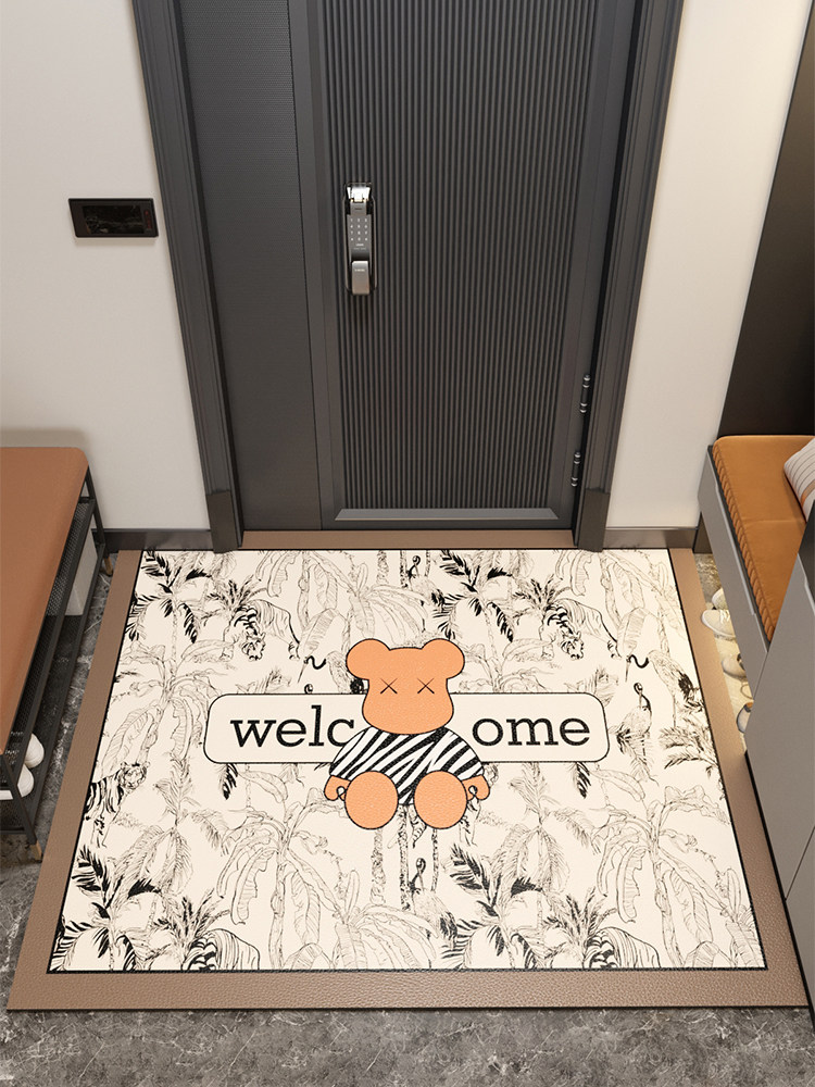 入户门地垫皮革pvc暴力熊脚垫门口进门地毯防滑耐脏可裁剪门垫子