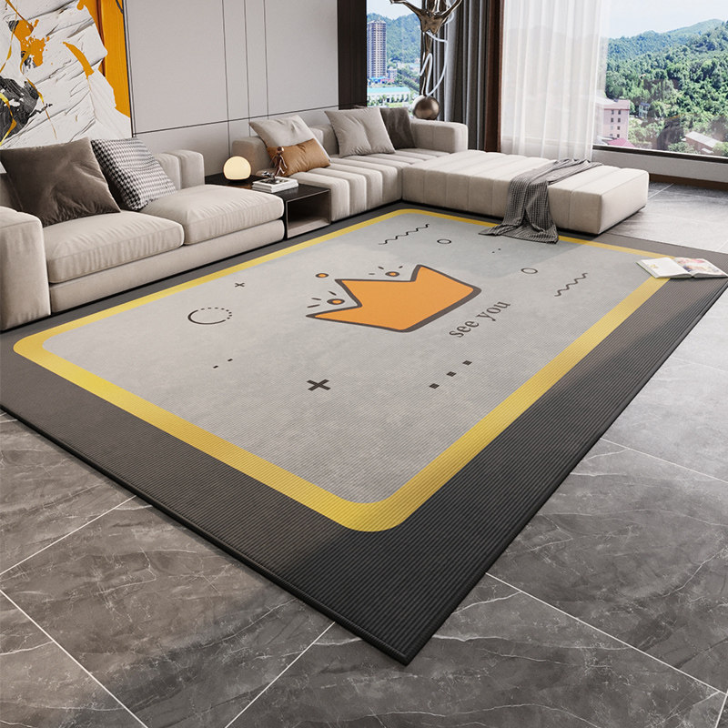 北欧风客厅家用地毯轻奢高级沙发茶几毯耐脏卧室床前地垫房间全铺