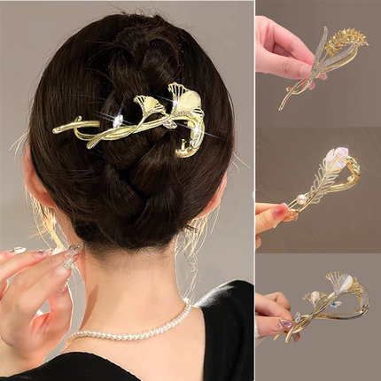 满天星麦穗发夹金属盘发神器轻奢水钻女后脑勺青蛙扣扭夹发卡头饰