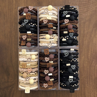 美拉德色系发圈头绳女扎马尾高弹力耐用橡皮筋高级感成人儿童发绳