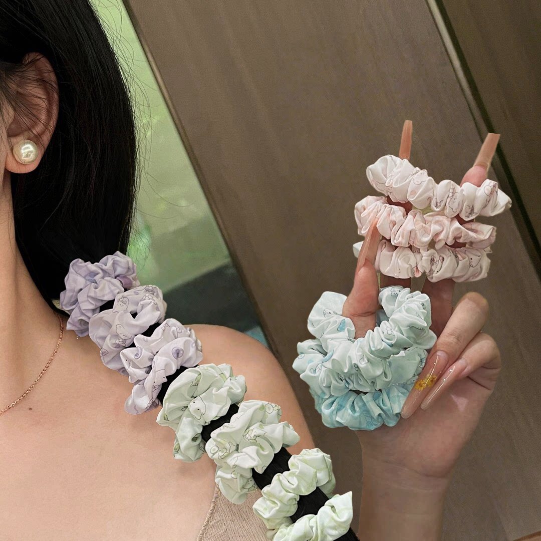 少女心碎花小肠发圈小清新学生风扎头发皮筋高弹力头绳百搭发绳