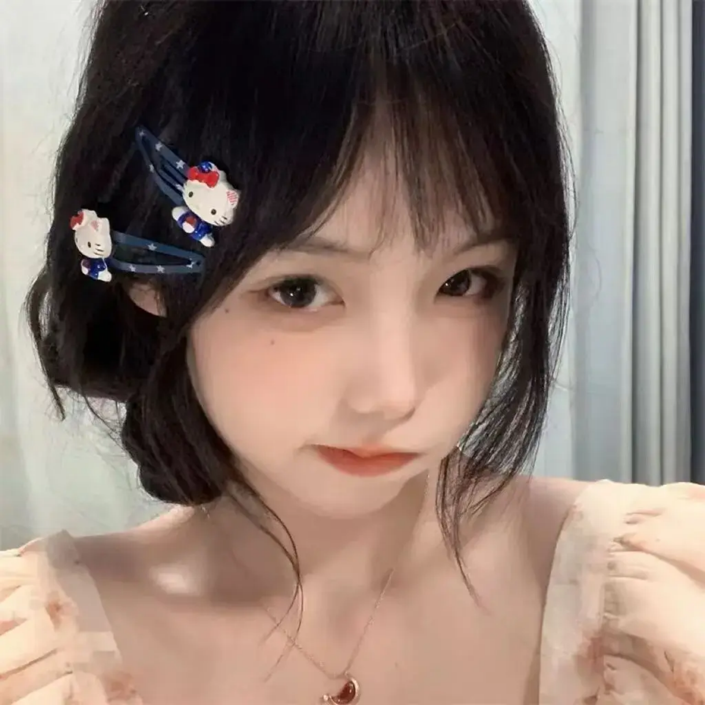 星星KT猫咪刘海侧边夹少女心发卡