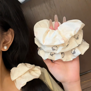 可爱卡通KT猫波点大肠发圈女甜美少女心高级感低马尾头绳不伤发绳