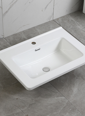 浴室柜陶瓷洗手柜盆长100/90/80/70/60cm方形洗漱台盆50CM宽水槽