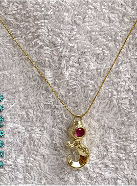 纯银作明佛母莲花如意自在钩项坠