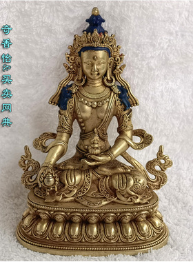 地藏菩萨尼泊尔鎏厚金做旧佛像