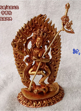3寸尼泊尔纯铜鎏金佛像金刚亥母