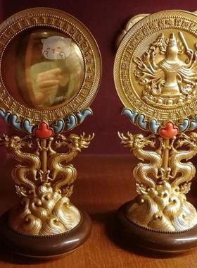 精工纯铜准提宝镜黄铜镜吉祥宝镜